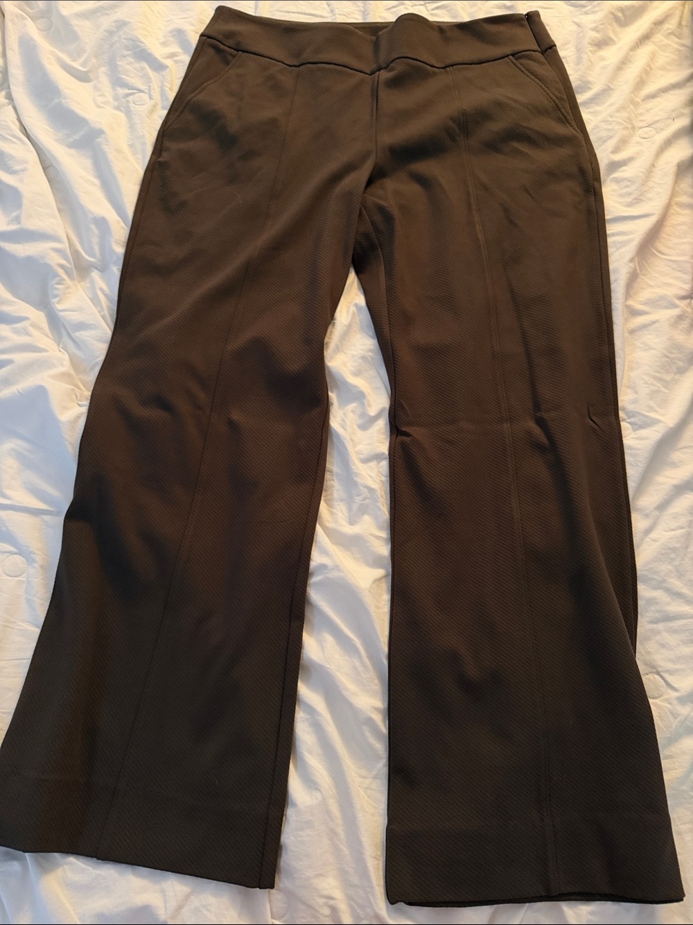 CAbi Dark Brown Wide-Leg Ponte Pants